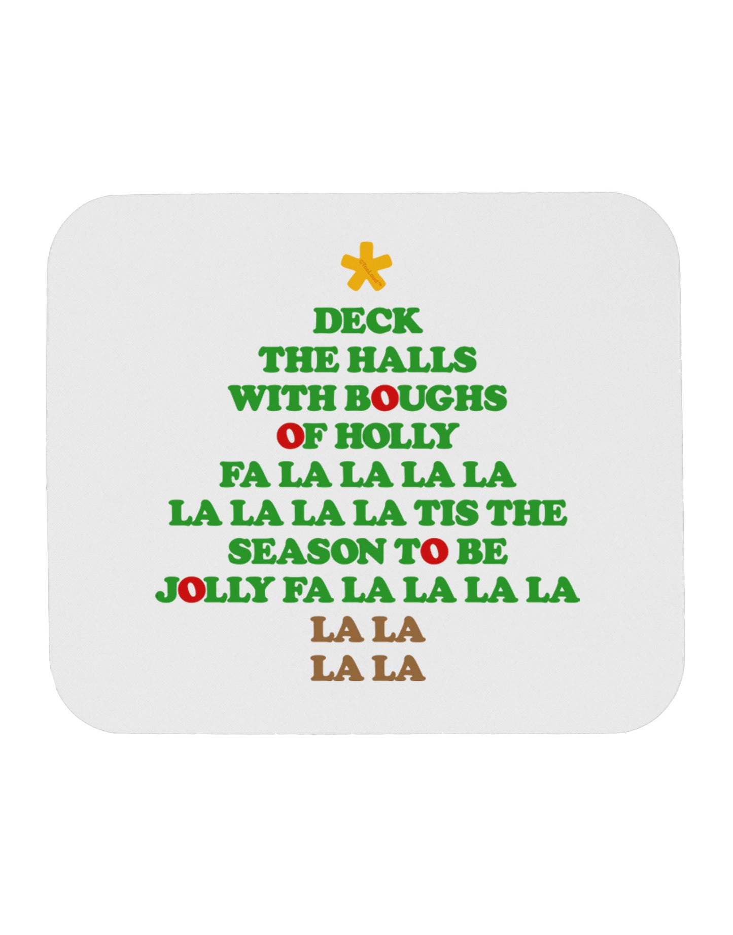 Deck the Halls Lyrics Christmas Tree Mousepad-TooLoud-White-Davson Sales