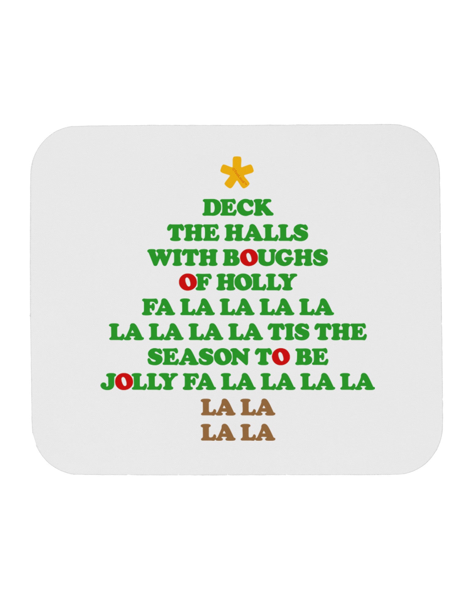 Deck the Halls Lyrics Christmas Tree Mousepad-TooLoud-White-Davson Sales