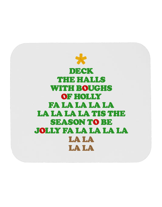 Deck the Halls Lyrics Christmas Tree Mousepad-TooLoud-White-Davson Sales