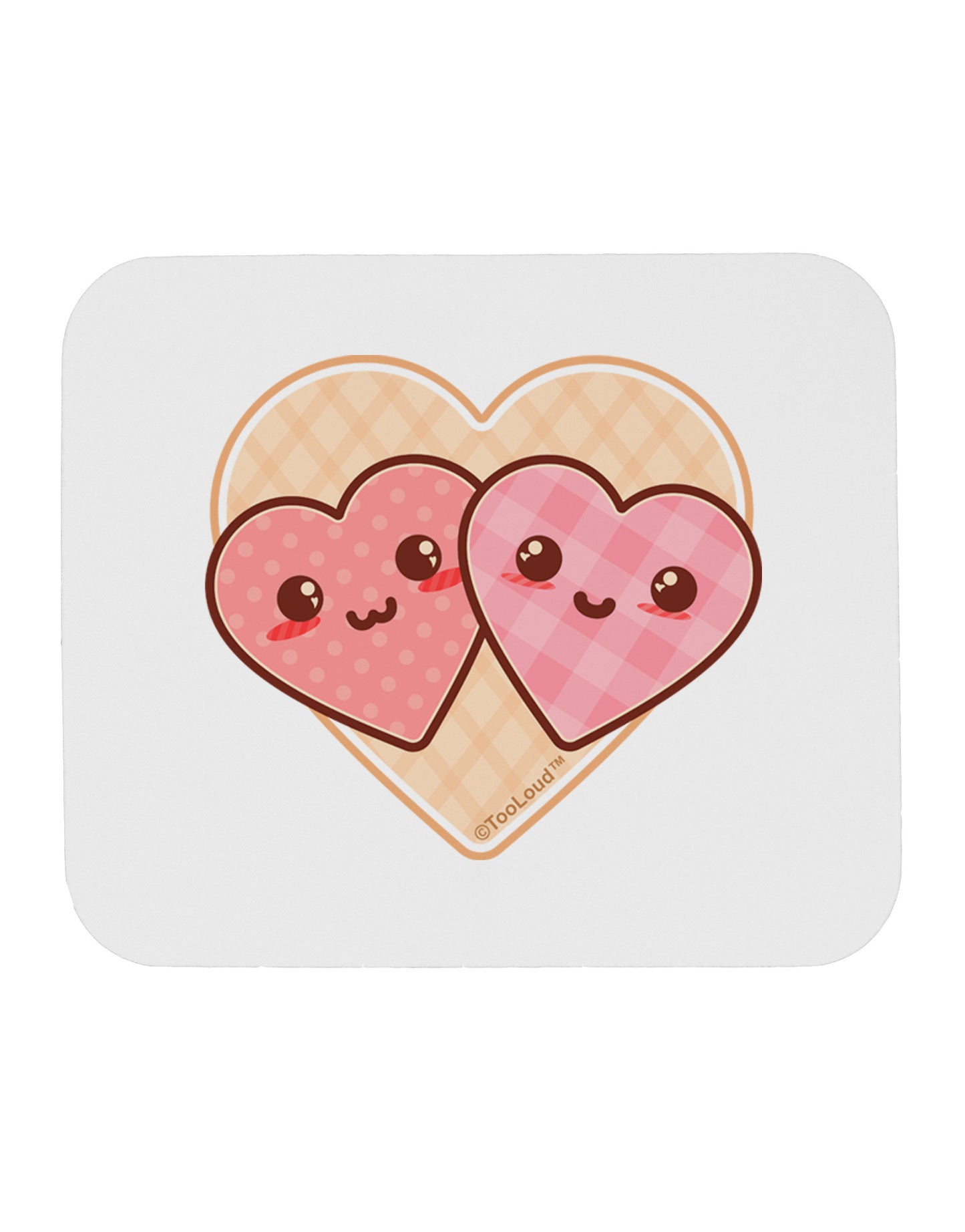 Super Cute Kawaii Hearts Mousepad-TooLoud-White-Davson Sales