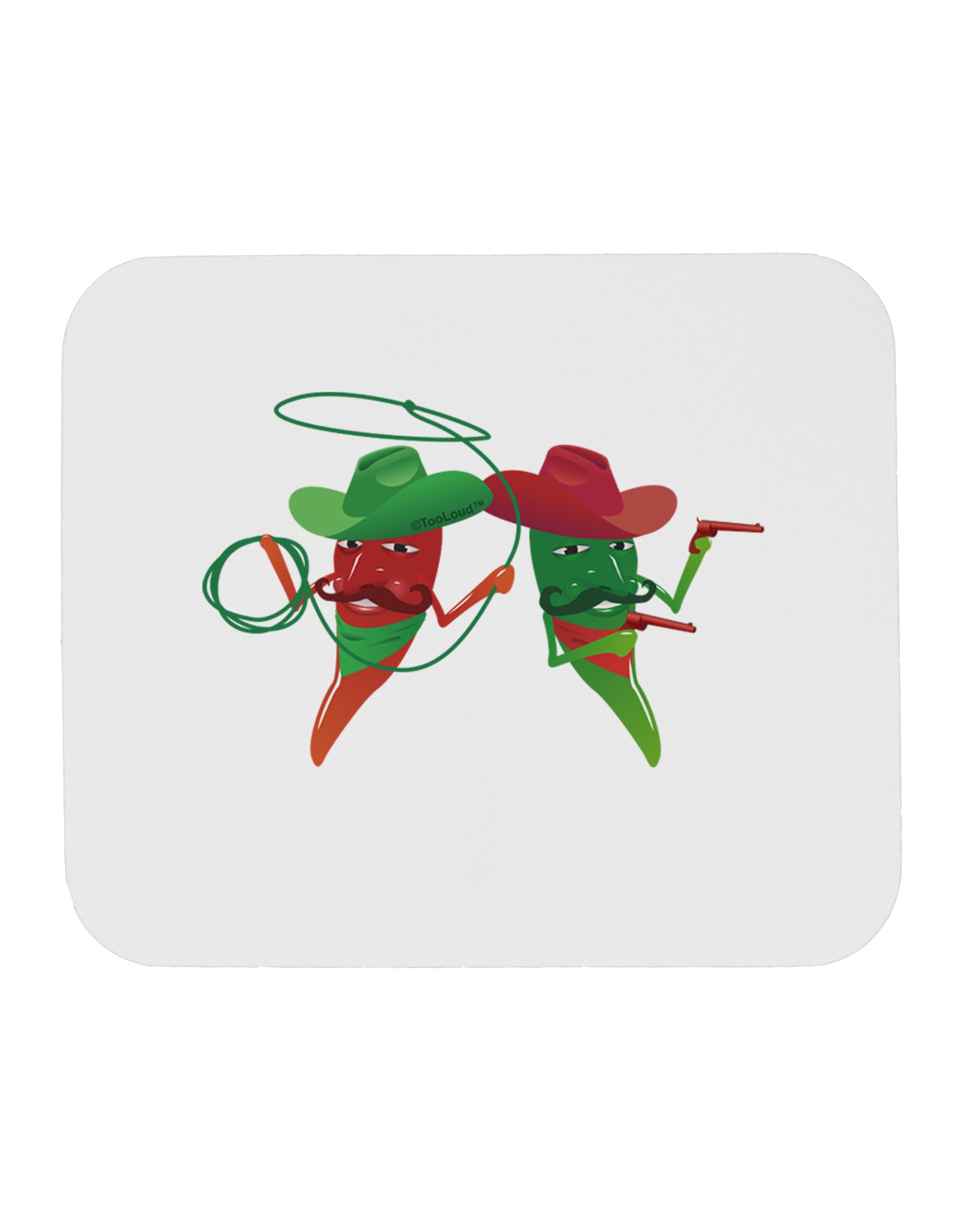 Cowboy Chili Peppers Mousepad-TooLoud-White-Davson Sales