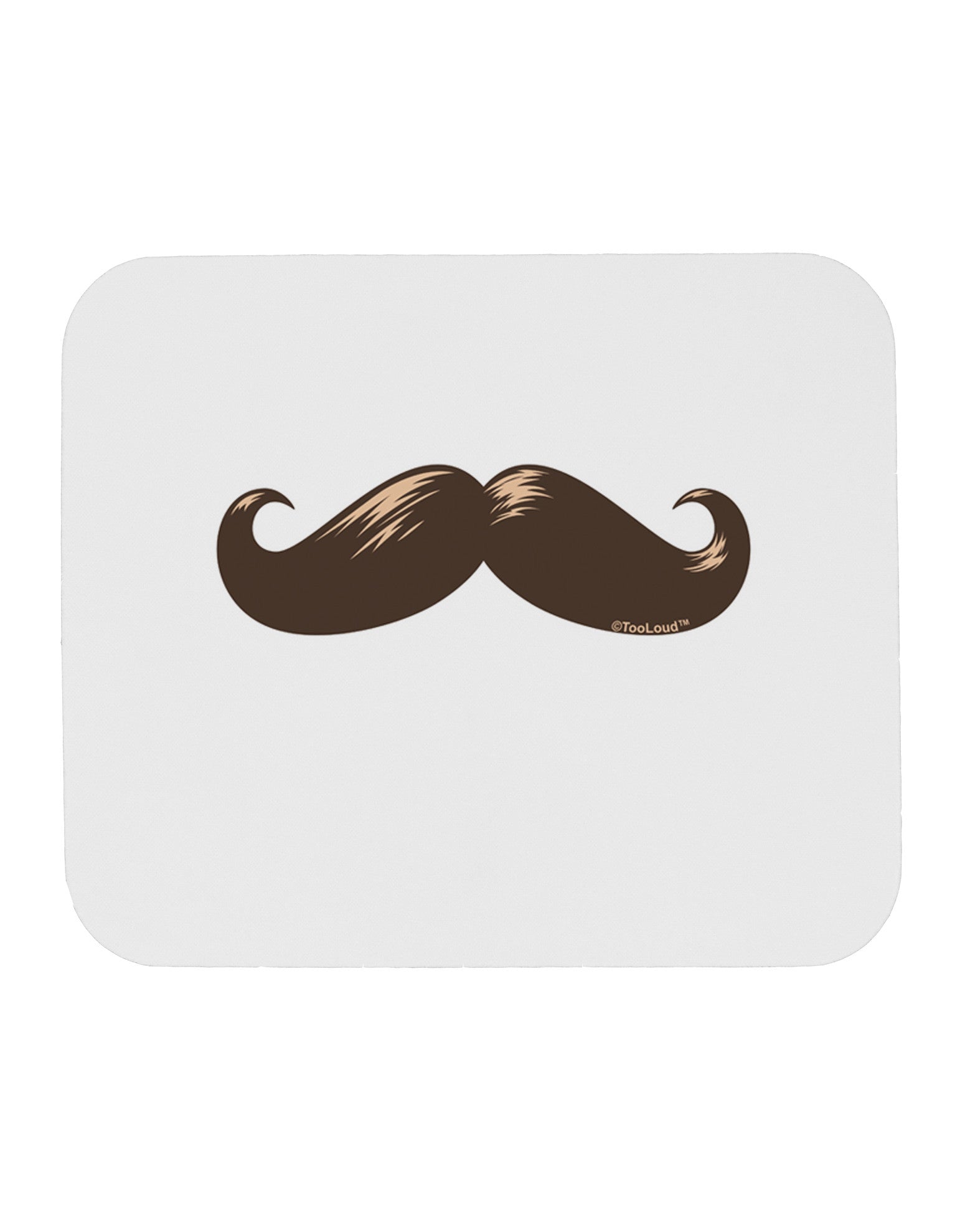 Big Brown Mustache Mousepad-TooLoud-White-Davson Sales