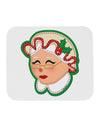 Cute Mrs Claus Face Faux Applique Mousepad-TooLoud-White-Davson Sales