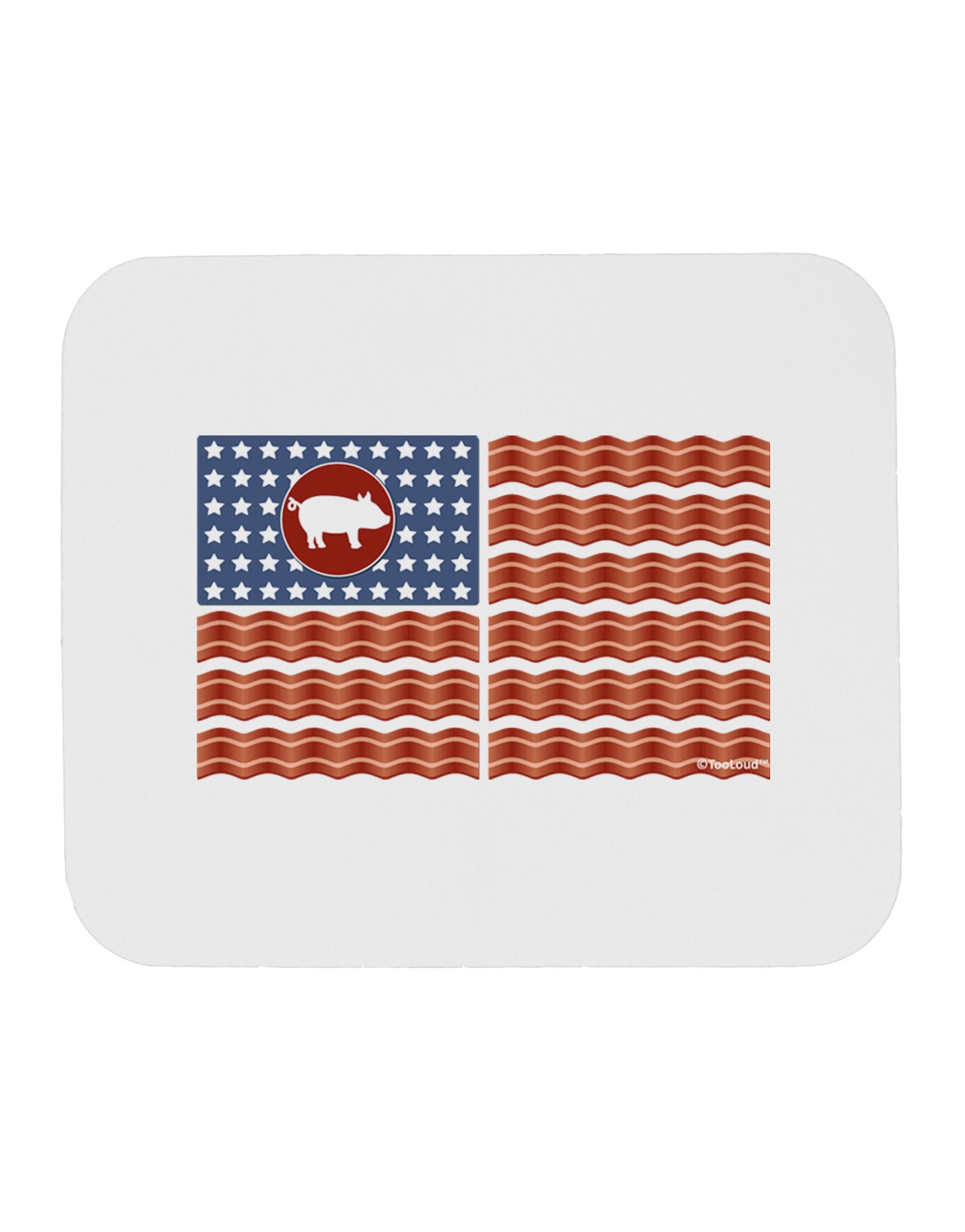 American Bacon Flag Mousepad-TooLoud-White-Davson Sales