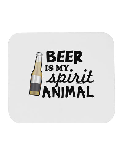 Beer Is My Spirit Animal Mousepad-TooLoud-White-Davson Sales