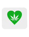 Marijuana Leaf Heart Green Mousepad-TooLoud-White-Davson Sales