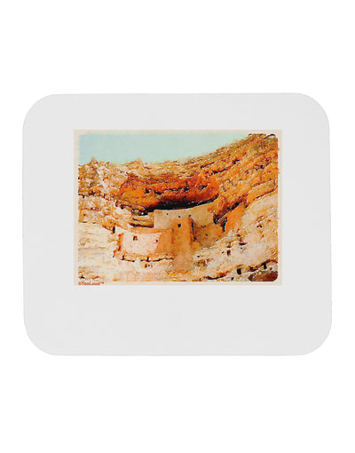 Montezuma Castle Watercolor Mousepad-TooLoud-White-Davson Sales