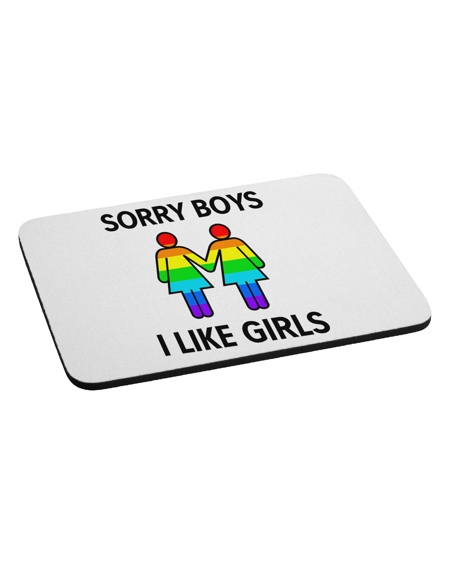 Sorry Boys I Like Girls Lesbian Rainbow Mousepad-TooLoud-White-Davson Sales