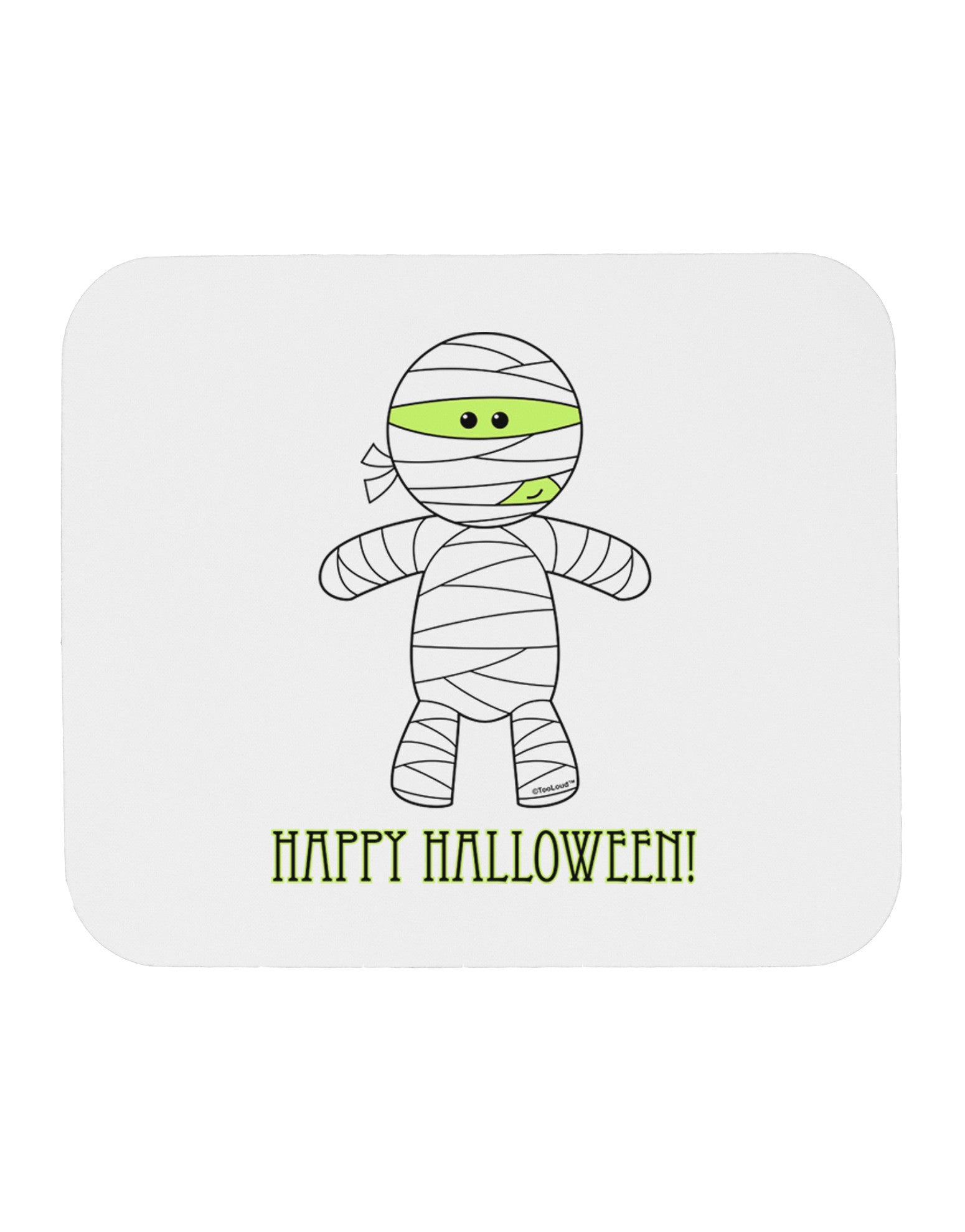 Cute Mummy Happy Halloween Mousepad-TooLoud-White-Davson Sales