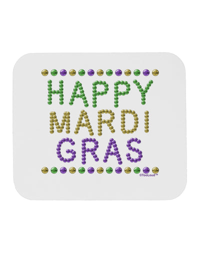 Happy Mardi Gras Beads Mousepad-TooLoud-White-Davson Sales