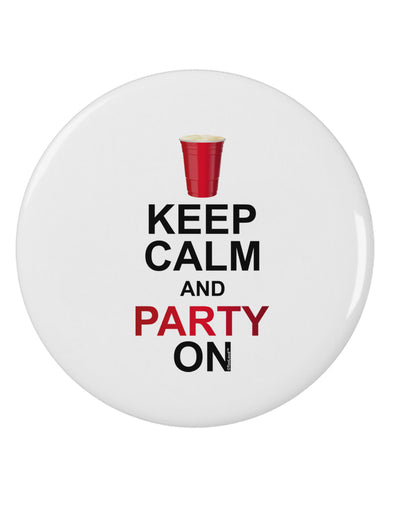 Keep Calm - Party Beer 2.25&#x22; Round Pin Button-Round Pin Button-TooLoud-White-2.25in-Davson Sales