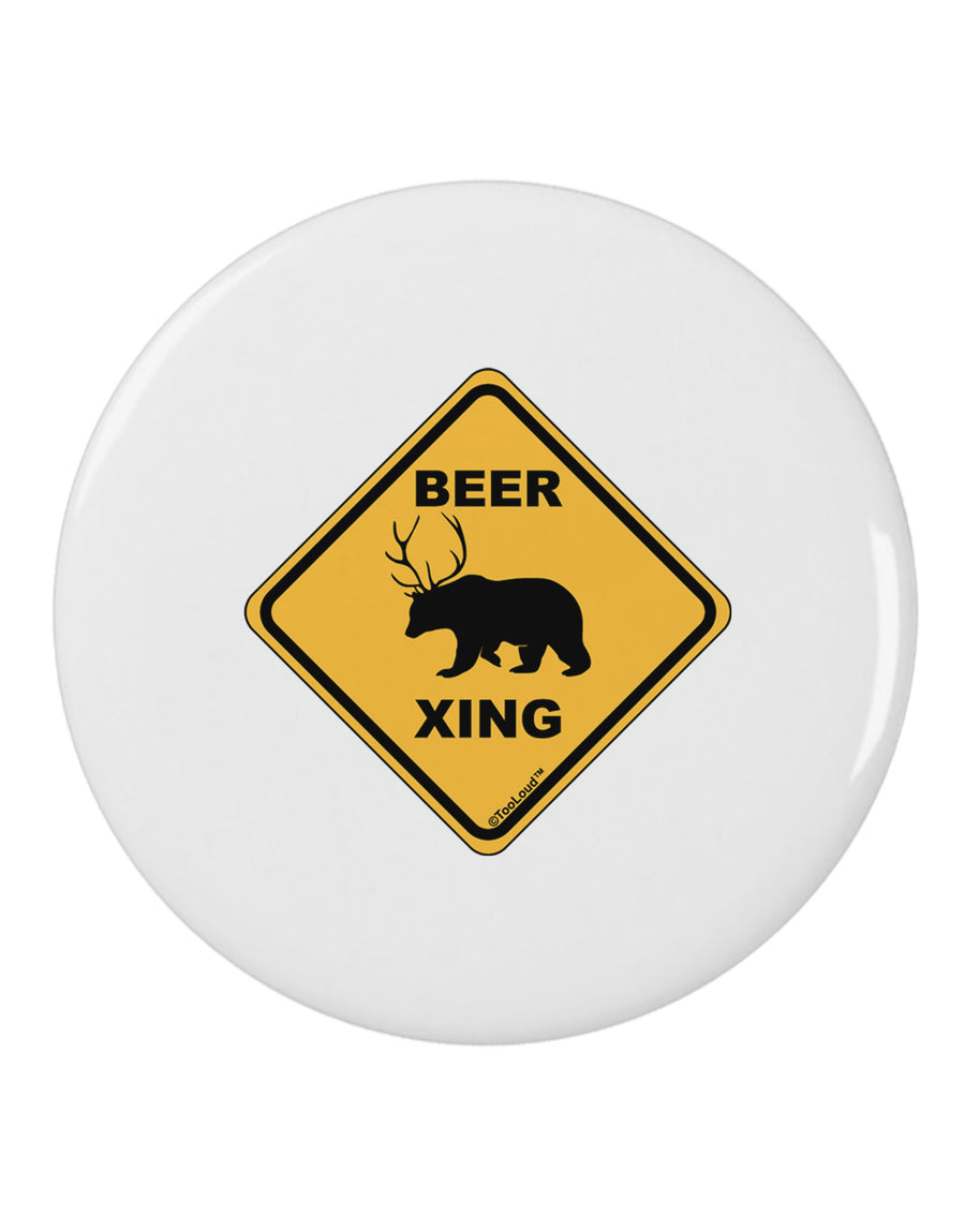 Beer Xing 2.25" Round Pin Button-Round Pin Button-TooLoud-White-2.25in-Davson Sales