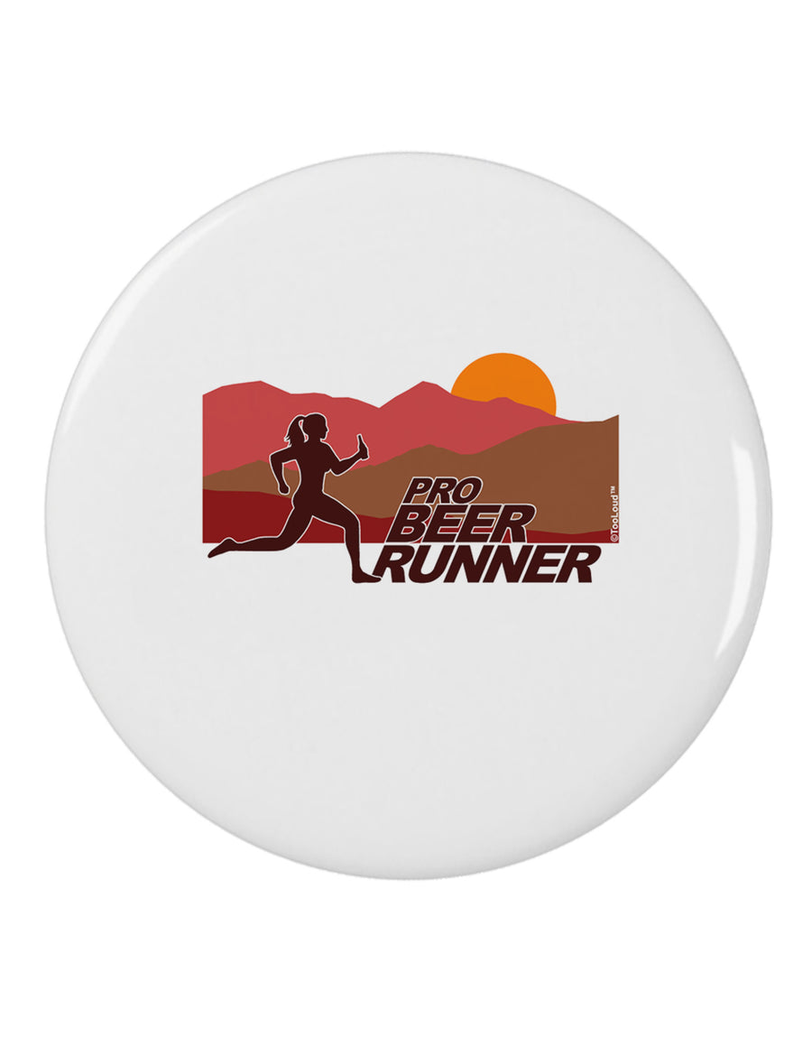 Pro Beer Runner Woman 2.25" Round Pin Button-Round Pin Button-TooLoud-White-2.25in-Davson Sales