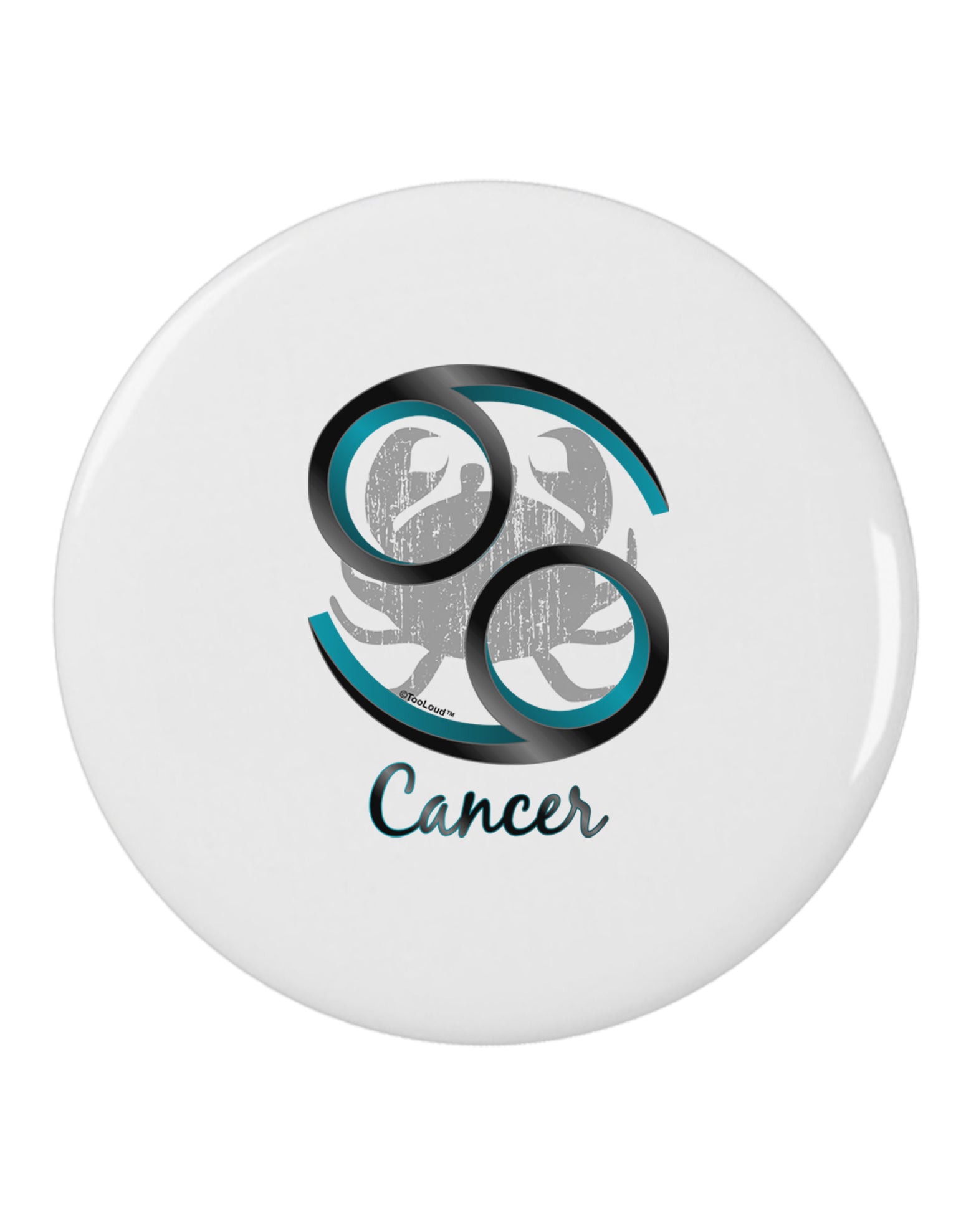 Cancer Symbol 2.25" Round Pin Button-Round Pin Button-TooLoud-White-2.25in-Davson Sales