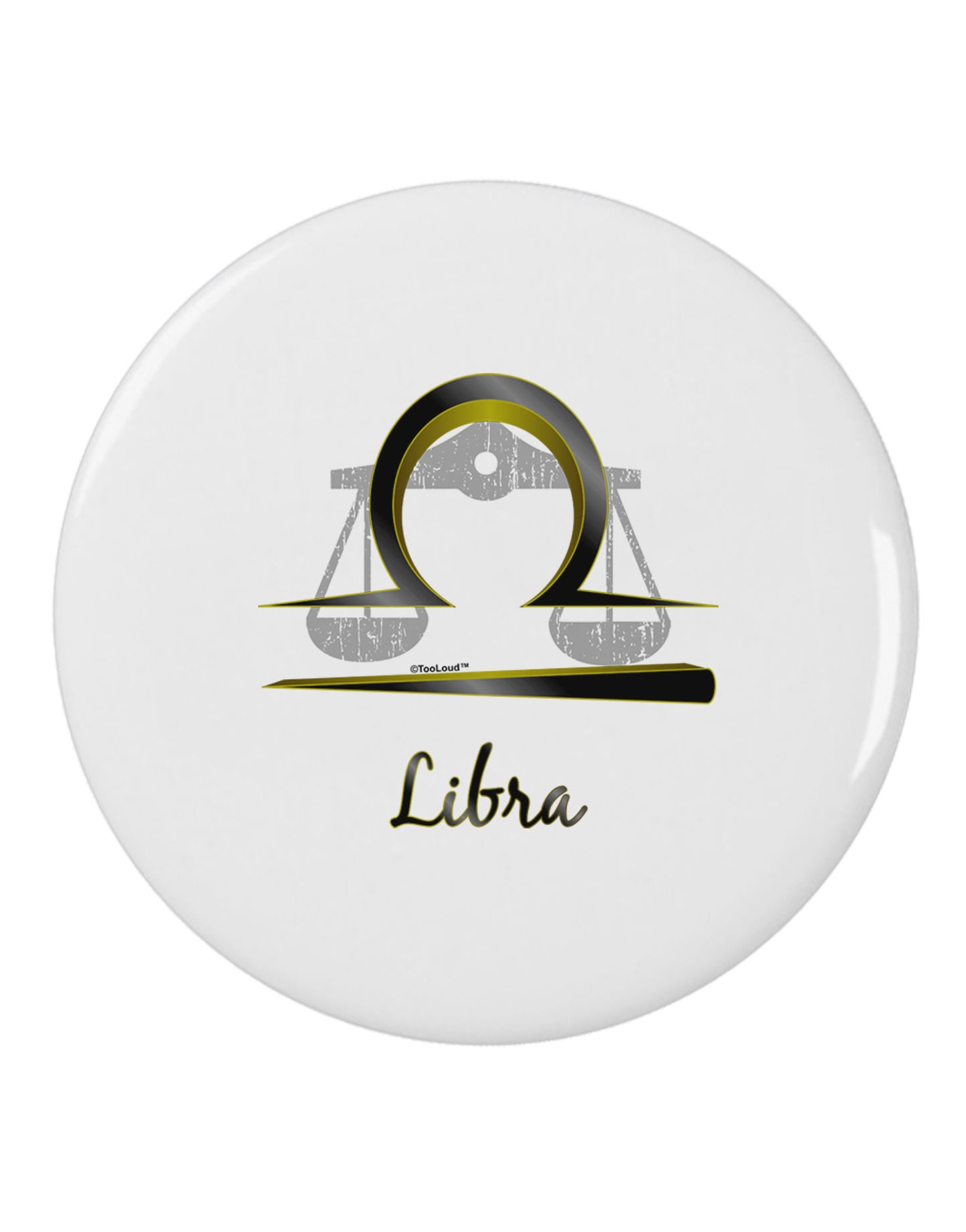 Libra Symbol 2.25" Round Pin Button-Round Pin Button-TooLoud-White-2.25in-Davson Sales