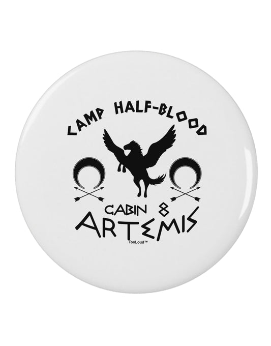 Camp Half Blood Cabin 8 Artemis 2.25&#x22; Round Pin Button-Round Pin Button-TooLoud-White-2.25in-Davson Sales