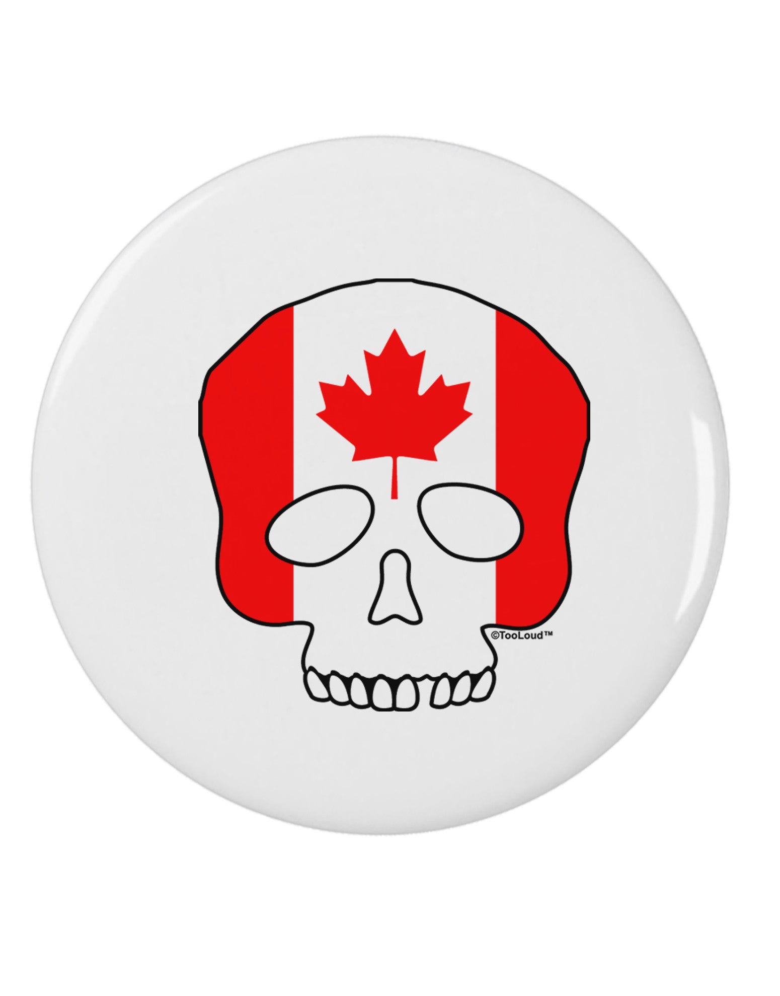 Skull Flag Canada 2.25&#x22; Round Pin Button-Round Pin Button-TooLoud-White-2.25in-Davson Sales