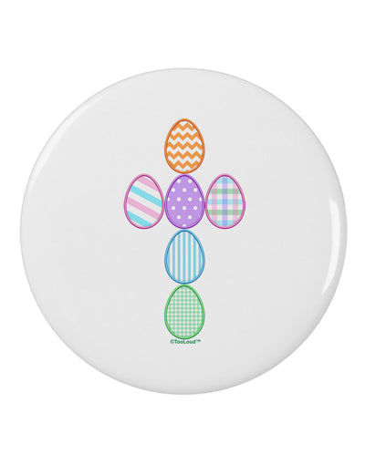 Easter Egg Cross Faux Applique 2.25&#x22; Round Pin Button-Round Pin Button-TooLoud-White-2.25in-Davson Sales