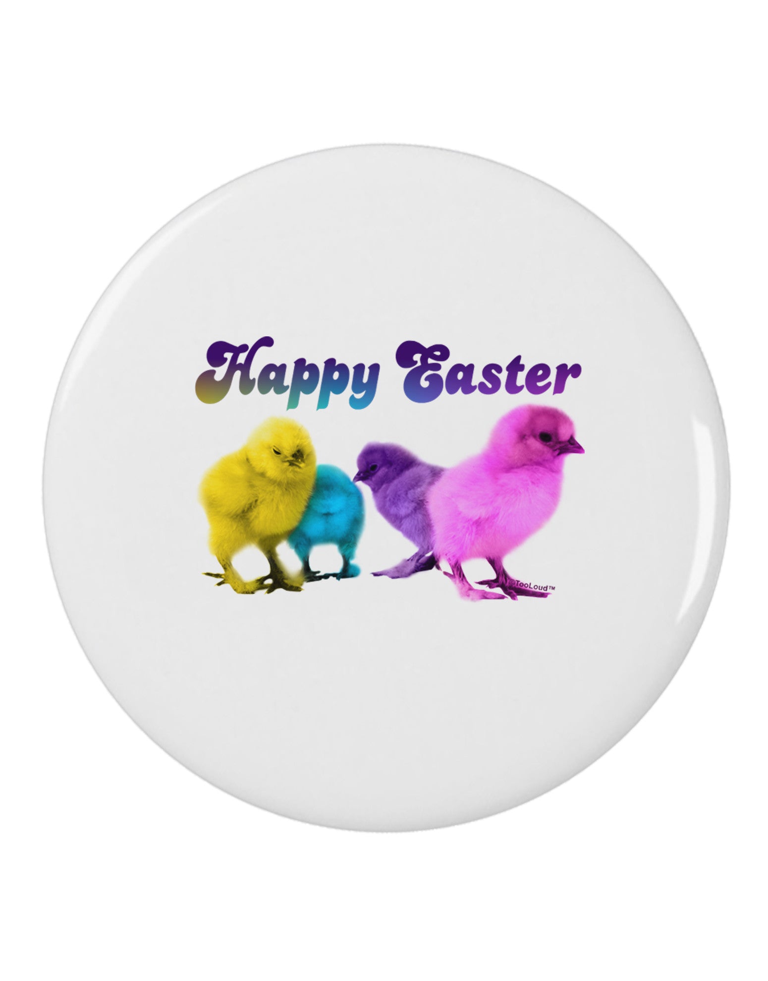 Happy Easter Peepers 2.25&#x22; Round Pin Button-Round Pin Button-TooLoud-White-2.25in-Davson Sales