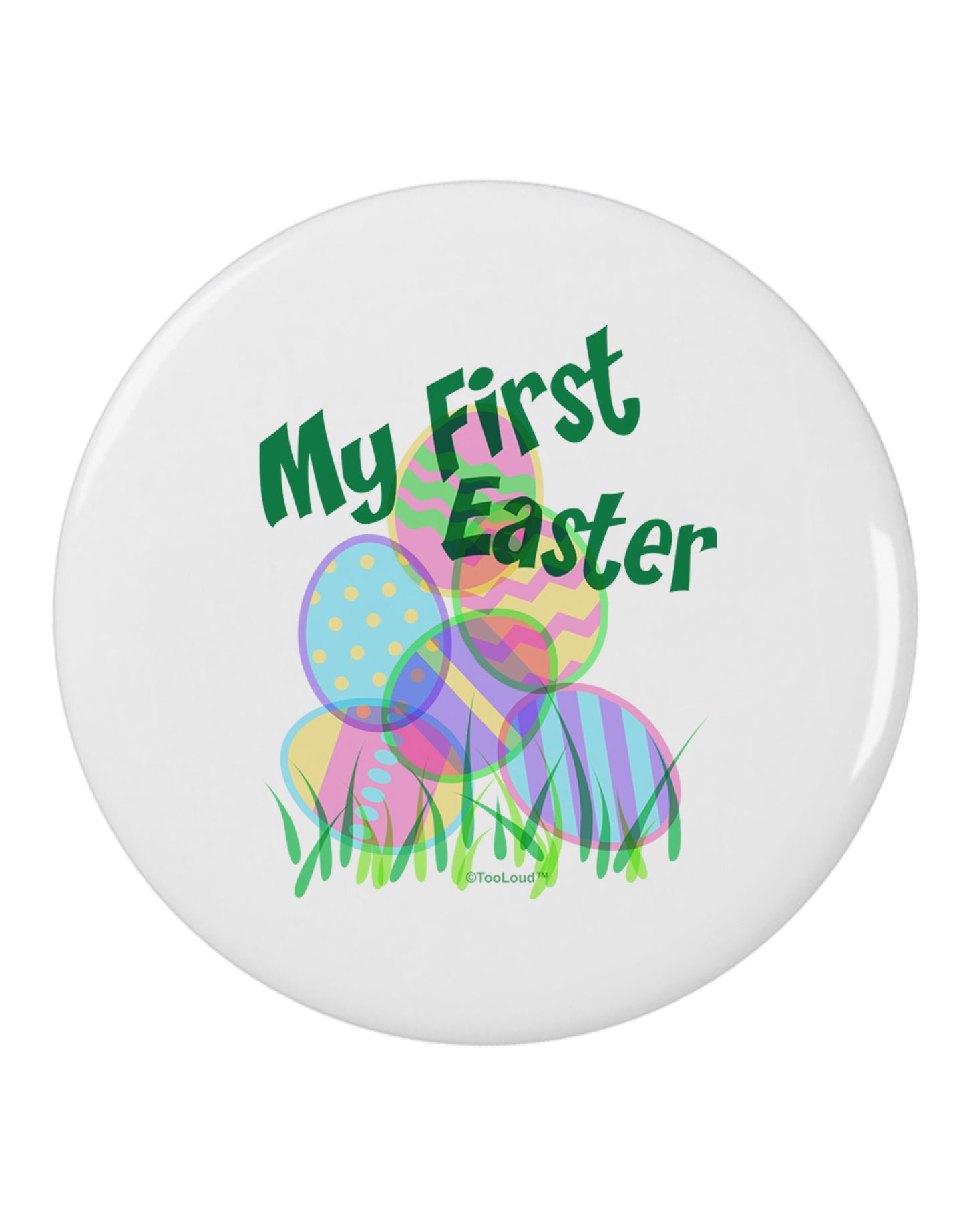 My First Easter Gel Look Print 2.25&#x22; Round Pin Button-Round Pin Button-TooLoud-White-2.25in-Davson Sales