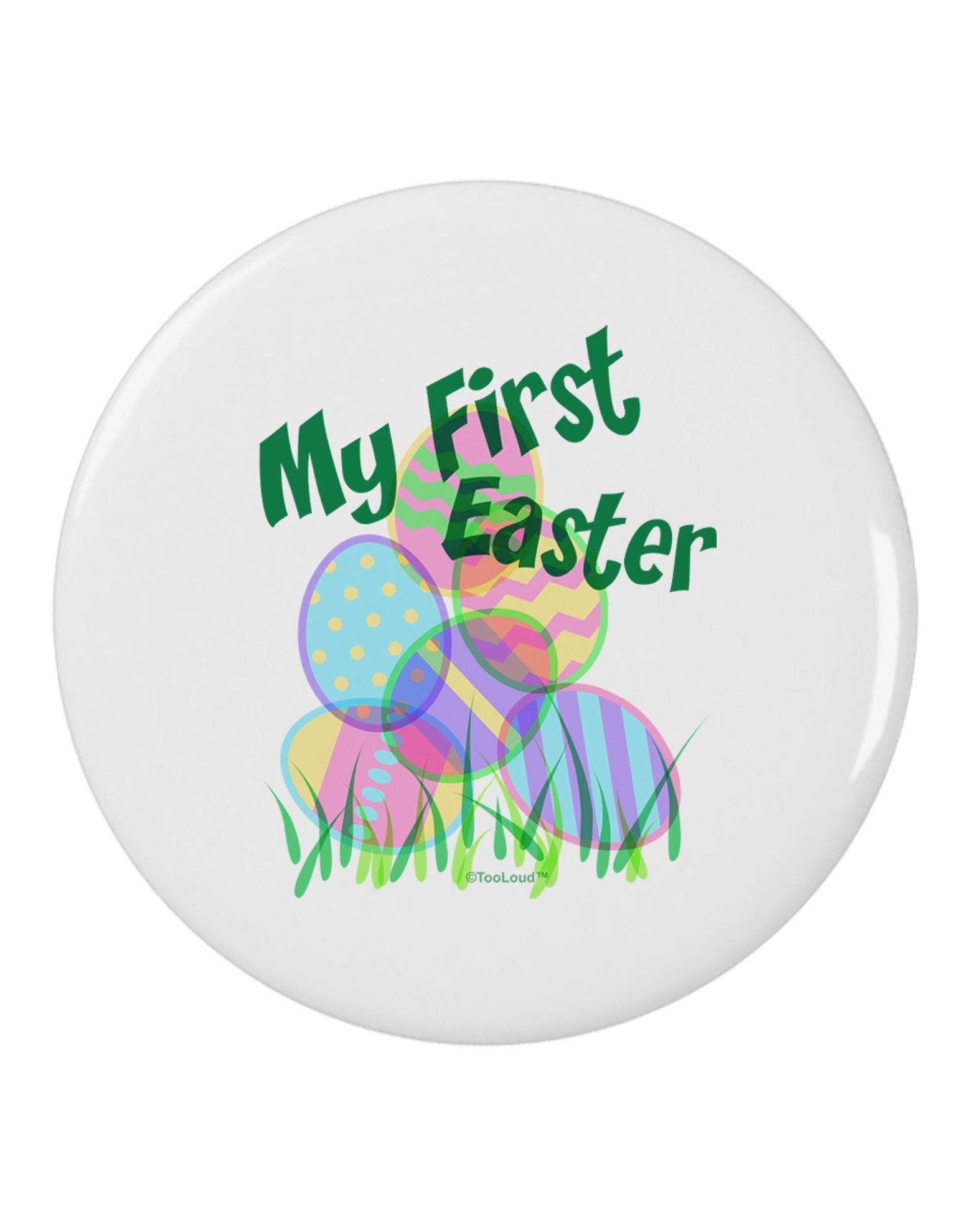My First Easter Gel Look Print 2.25&#x22; Round Pin Button-Round Pin Button-TooLoud-White-2.25in-Davson Sales