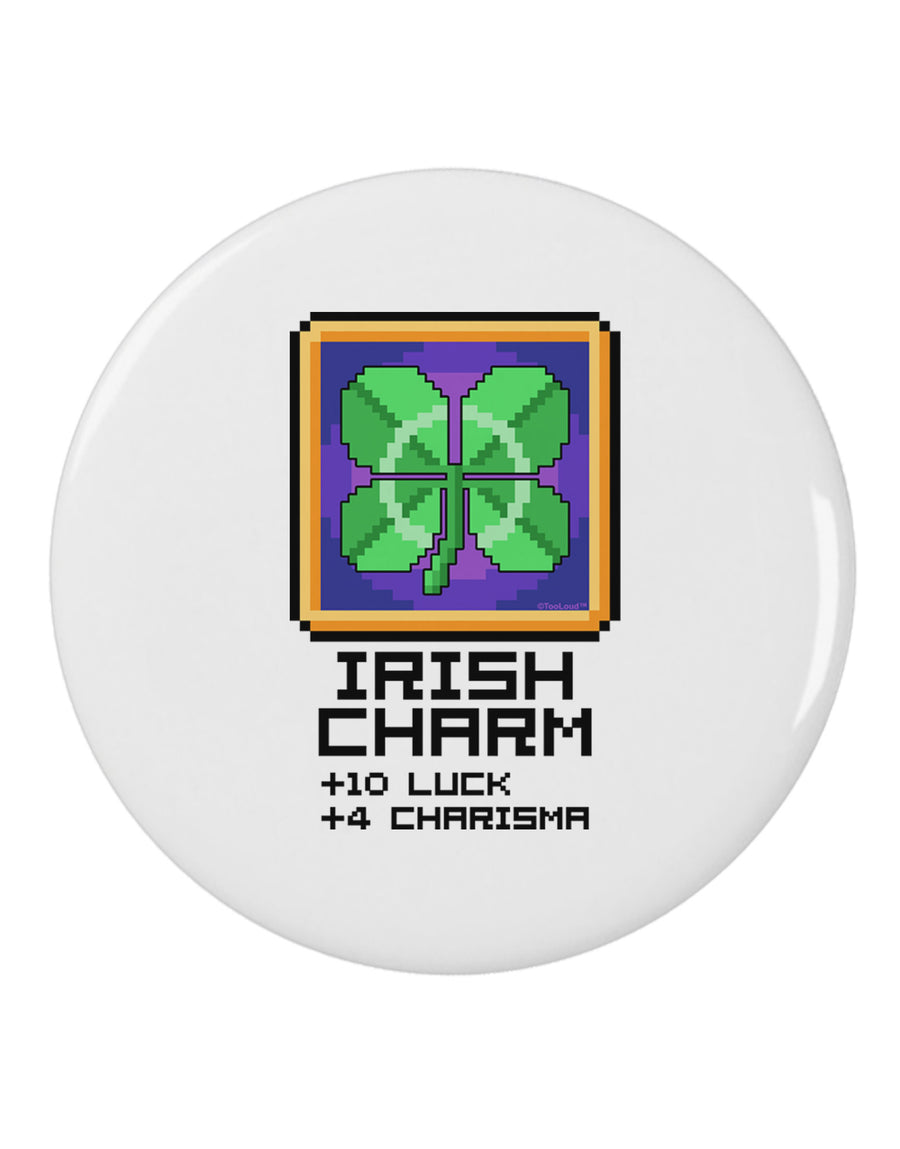 Pixel Irish Charm Item 2.25&#x22; Round Pin Button-Round Pin Button-TooLoud-White-2.25in-Davson Sales