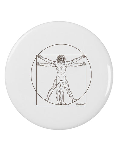 TooLoud Vitruvian Man Drawing 2.25&#x22; Round Pin Button-Round Pin Button-TooLoud-White-2.25in-Davson Sales