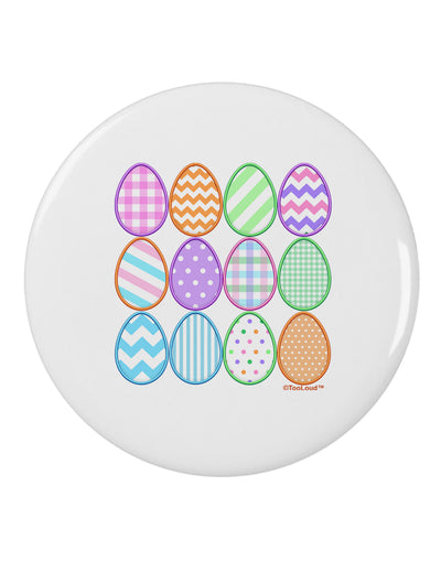 Cute Faux Applique Easter Eggs 2.25&#x22; Round Pin Button-Round Pin Button-TooLoud-White-2.25in-Davson Sales