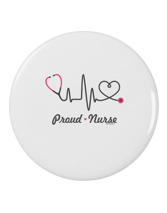 Stethoscope Heartbeat Text 2.25" Round Pin Button-Round Pin Button-TooLoud-White-2.25in-Davson Sales