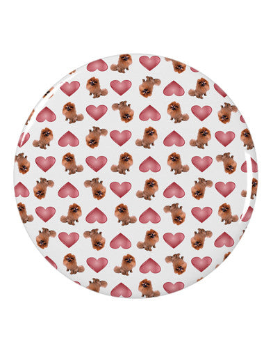 Pomeranian Hearts AOP 2.25&#x22; Round Pin Button All Over Print-Round Pin Button-TooLoud-White-2.25in-Davson Sales