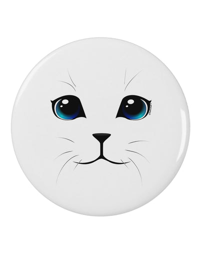 Blue-Eyed Cute Cat Face 2.25&#x22; Round Pin Button-Round Pin Button-TooLoud-White-2.25in-Davson Sales