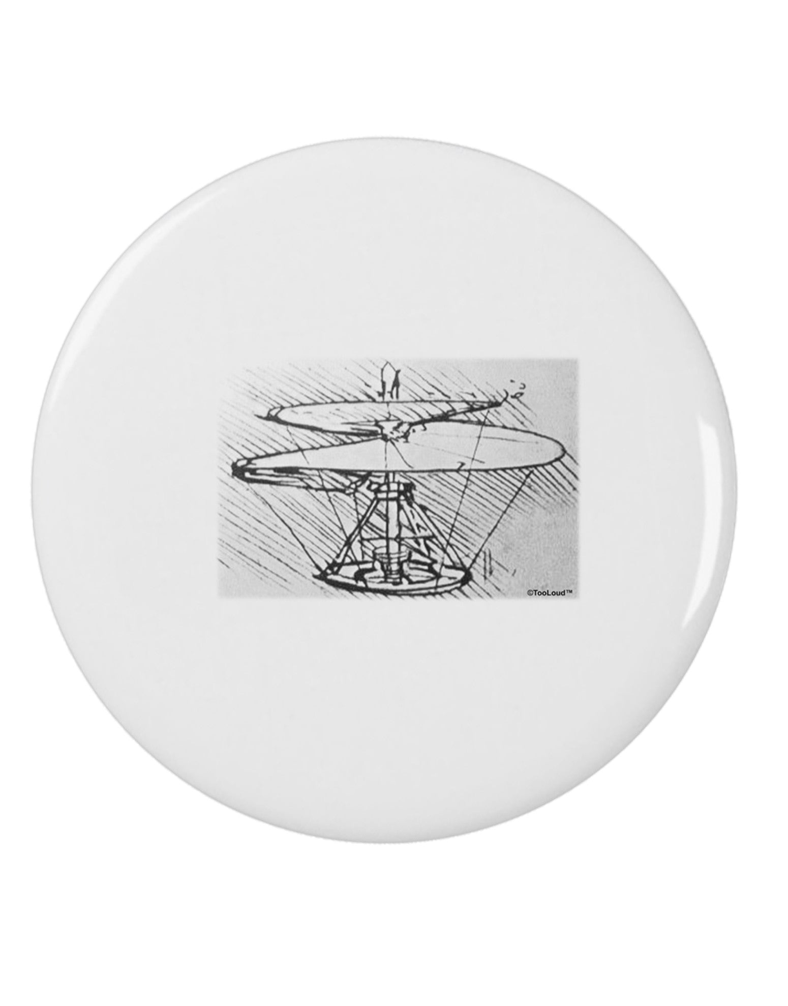 Helicopter Sketch 2.25&#x22; Round Pin Button-Round Pin Button-TooLoud-White-2.25in-Davson Sales