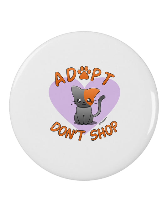 Adopt Don't Shop Cute Kitty 2.25" Round Pin Button-Round Pin Button-TooLoud-White-2.25in-Davson Sales