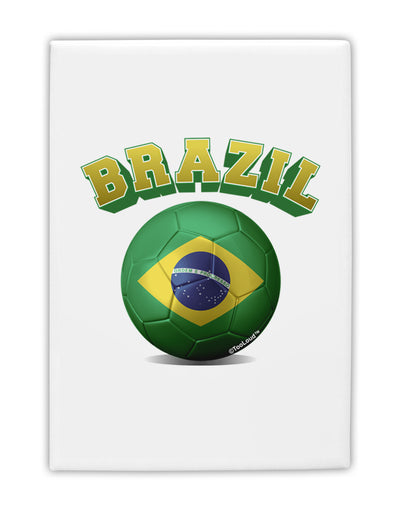 Soccer Ball Flag - Brazil Fridge Magnet 2&#x22;x3-Fridge Magnet-TooLoud-White-Davson Sales