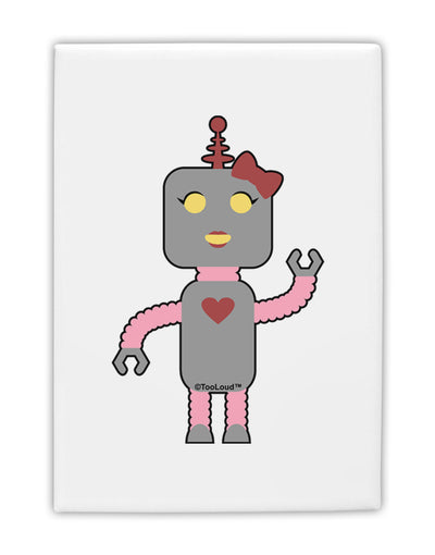 Cute Robot Female Fridge Magnet 2&#x22;x3 by TooLoud-Fridge Magnet-TooLoud-White-Davson Sales