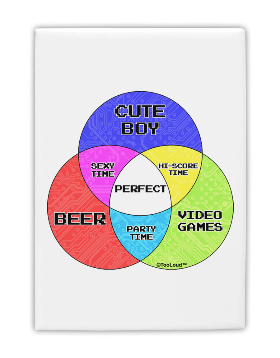 Beer Boy and Games Diagram Fridge Magnet 2&#x22;x3-Fridge Magnet-TooLoud-White-Davson Sales