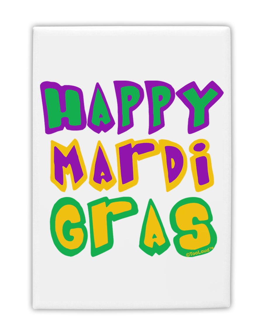 Happy Mardi Gras Text 2 Fridge Magnet 2&#x22;x3-Fridge Magnet-TooLoud-White-Davson Sales