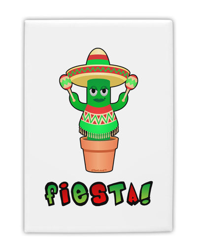 Fiesta Cactus Poncho Text Fridge Magnet 2&#x22;x3 by TooLoud-Fridge Magnet-TooLoud-White-Davson Sales