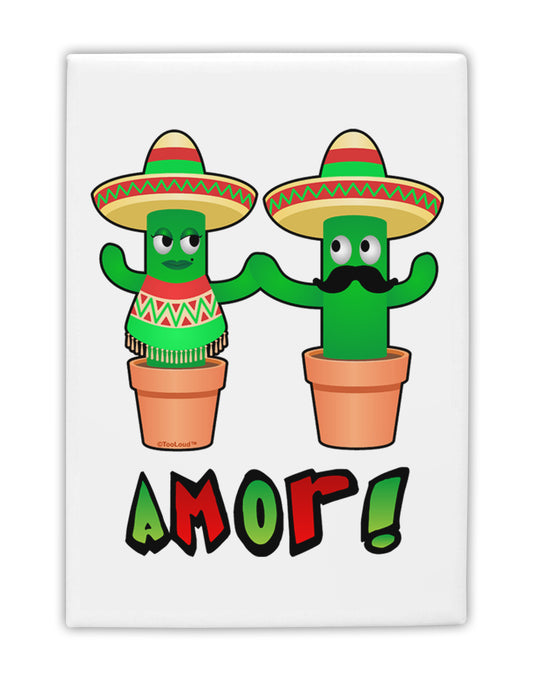 Fiesta Cactus Couple Amor Fridge Magnet 2&#x22;x3 by TooLoud-Fridge Magnet-TooLoud-White-Davson Sales
