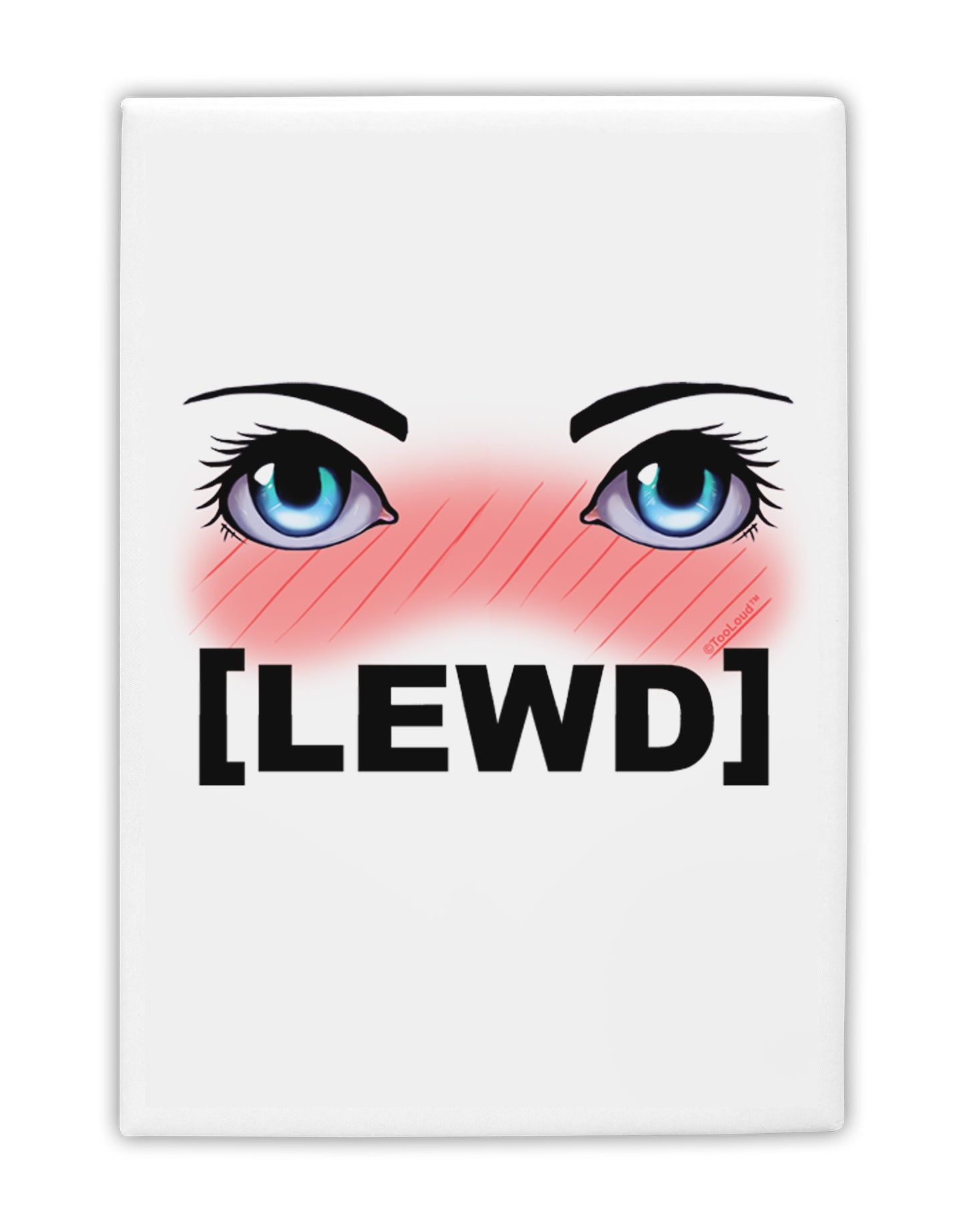 Blushing Anime Eyes Lewd Fridge Magnet 2&#x22;x3 by TooLoud-Fridge Magnet-TooLoud-White-Davson Sales