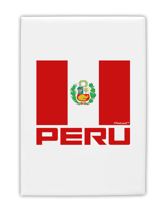 Peru Flag Fridge Magnet 2&#x22;x3-Fridge Magnet-TooLoud-White-Davson Sales
