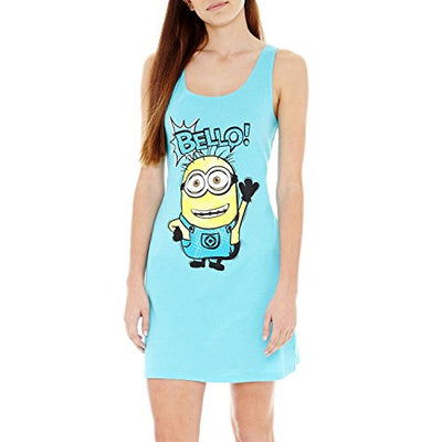 Despicable Me Juniors Minion "Bello" Sleep Dress Night Shirt-Night Shirt-Disney-Blue-Small-Davson Sales