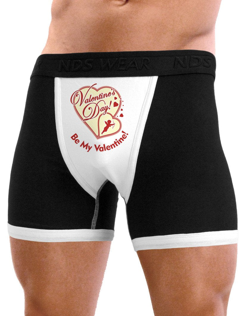 Be My Valentine - Mens Sexy Boxer Brief Underwear-Boxer Briefs-NDS Wear-Black with White-XXX-Large-Davson Sales