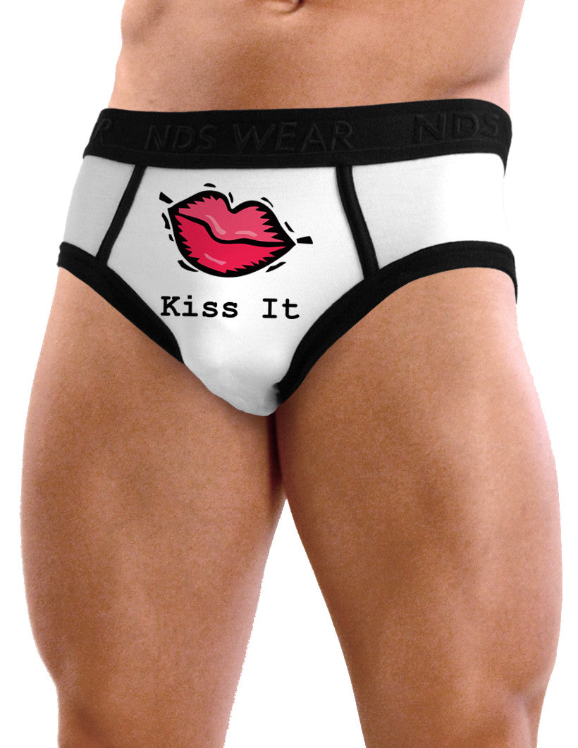 Kiss It - Mens Sexy Briefs Underwear - White and Black-Mens Briefs-TooLoud-White with Black-Small-Davson Sales