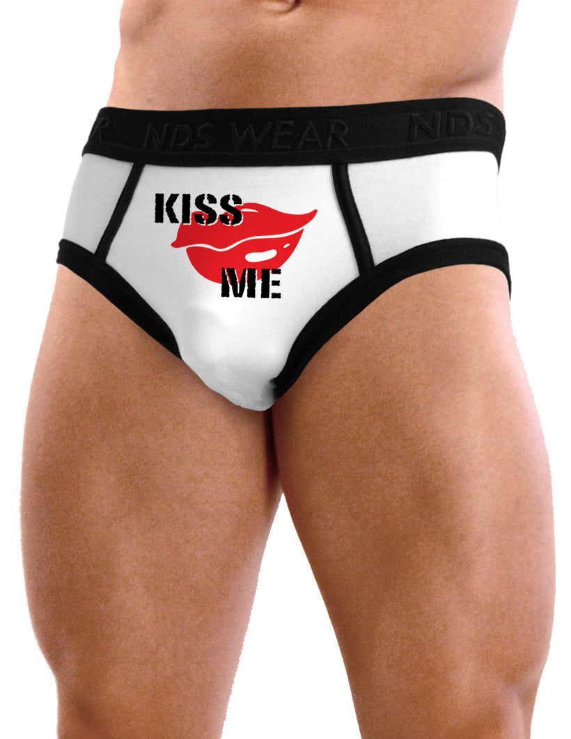 Kiss Me - Mens Sexy Briefs Underwear - White and Black-Mens Briefs-TooLoud-White with Black-Small-Davson Sales