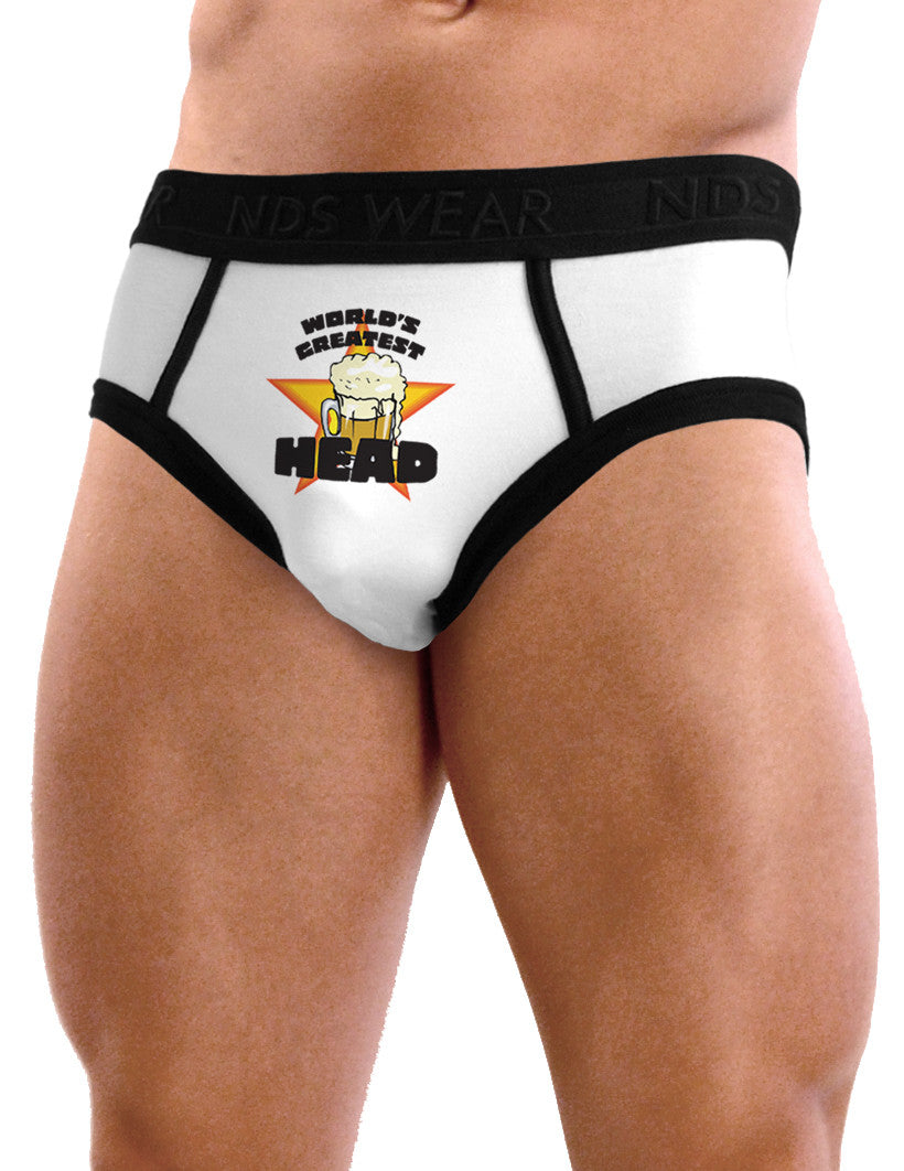 World's Greatest Head - Mens Sexy Briefs Underwear - White and Black-Mens Briefs-TooLoud-White with Black-Small-Davson Sales