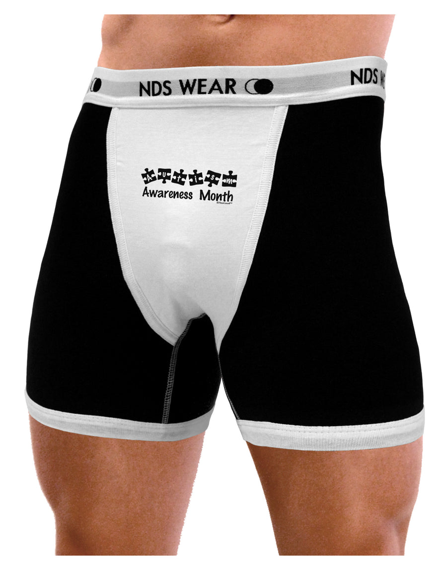 Autism Awareness Month - Puzzle Pieces Mens NDS Wear Boxer Brief Underwear by TooLoud-Boxer Briefs-NDS Wear-Black-with-White-Small-Davson Sales