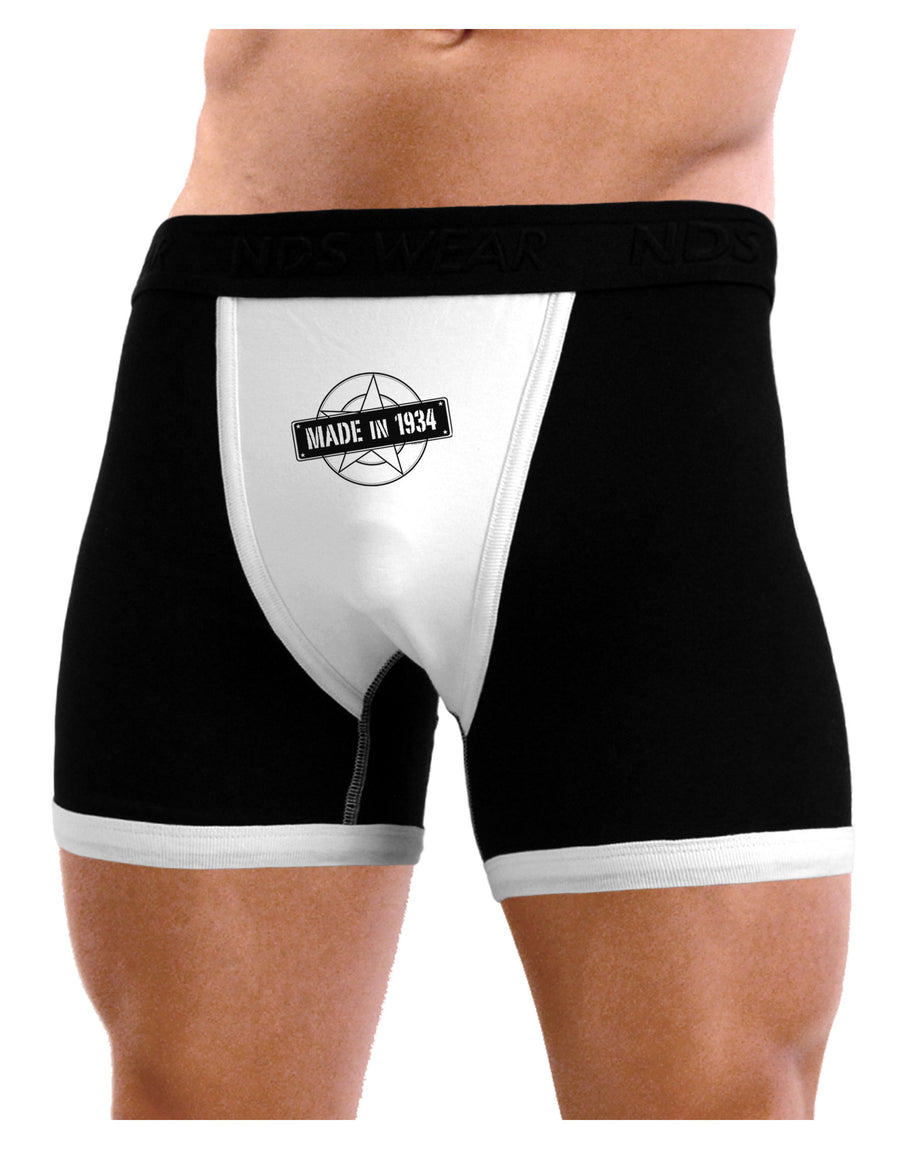 Made In Birth Year 1934 Mens NDS Wear Boxer Brief Underwear-Boxer Briefs-NDS Wear-Black-with-White-Small-Davson Sales