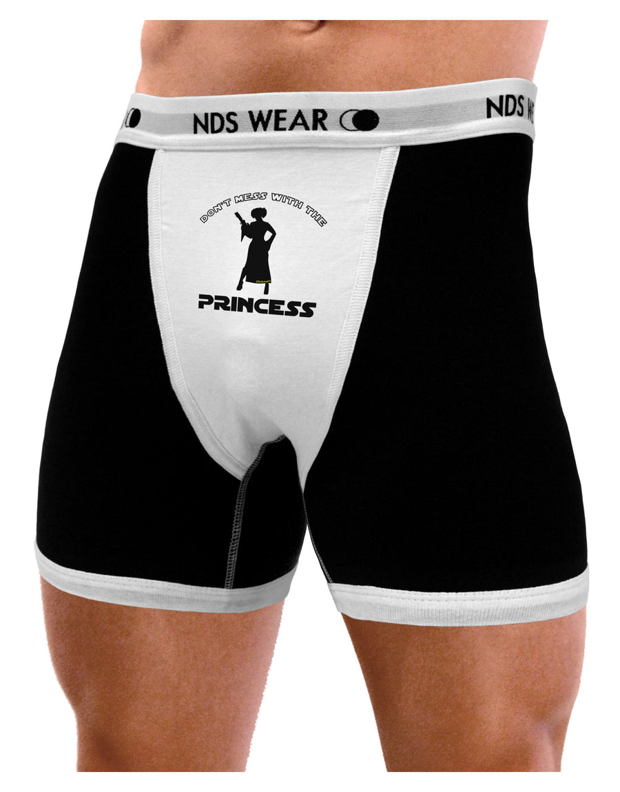 Don't Mess With The Princess Mens NDS Wear Boxer Brief Underwear-Boxer Briefs-NDS Wear-Black-with-White-Small-Davson Sales