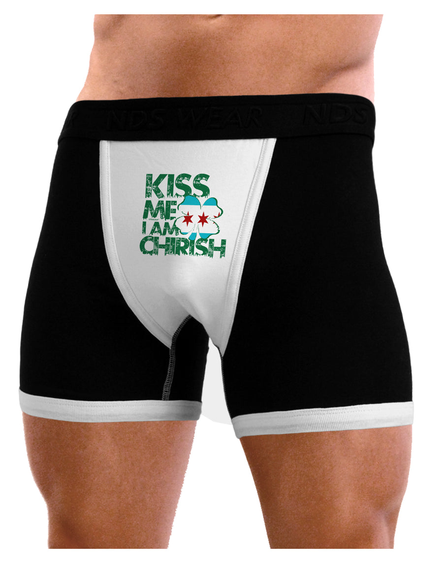 Kiss Me I'm Chirish Mens NDS Wear Boxer Brief Underwear by TooLoud-Clothing-NDS Wear-Black-with-White-Small-Davson Sales